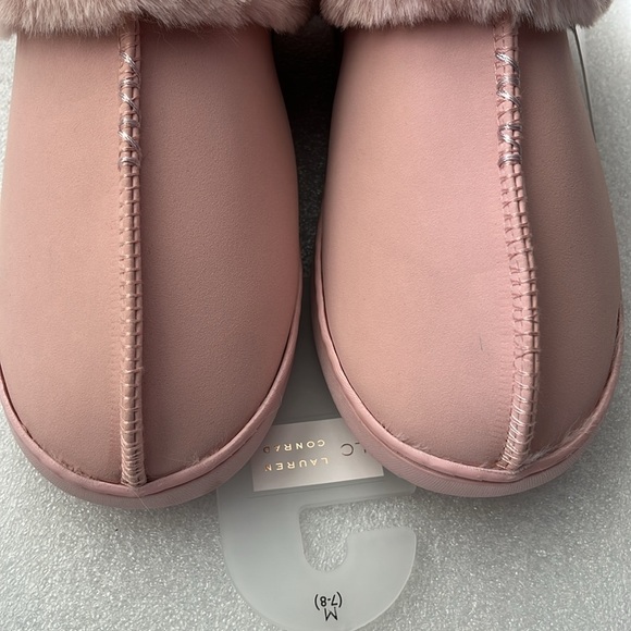 🆕 Lauren Conrad Clog Slipper Faux Fur Cuff Slip on Blush Color Size M 7-7.5 - Picture 8 of 8